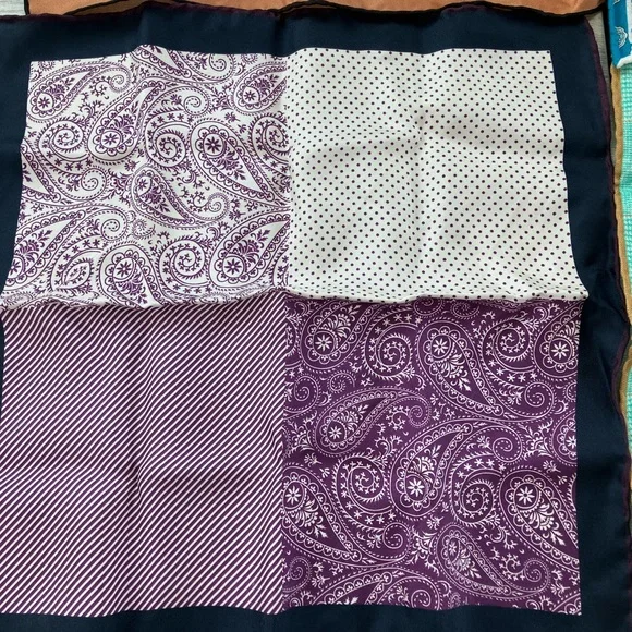 Sayki/hatemaglu lot. 4 pocket squares - 2 linen / 2 silk - Picture 5 of 5